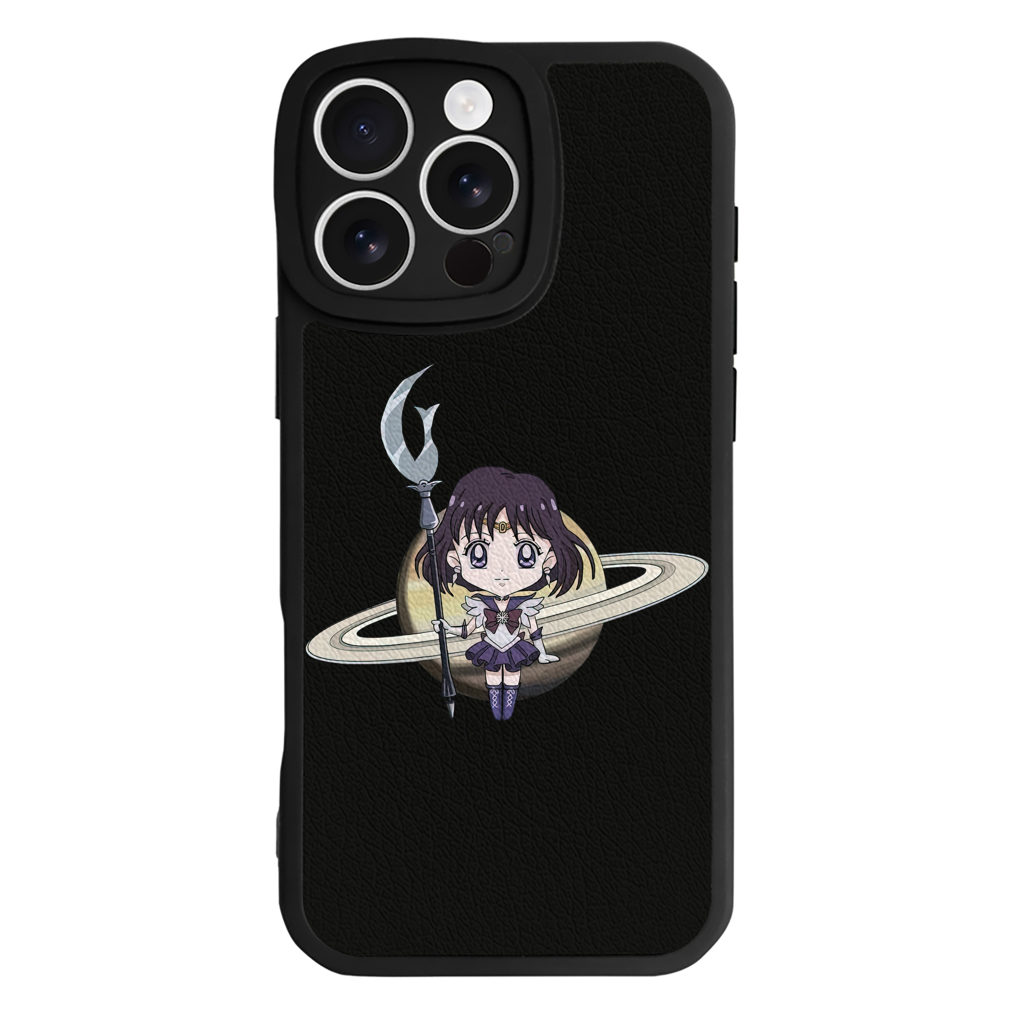 （画像用） 美少女戦士セーラームーン 土萠ほたる Sailor Moon Tomoe Hotaru （セーラーサターン；Sailor Saturn） 【iPhone 16シリーズ対応】シリコンスマホケース（レザー調） 材質：シリコン